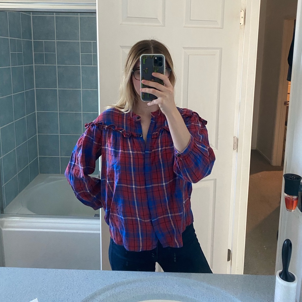 Madewell flannel blouse